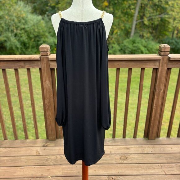 MICHAEL Michael Kors Cold Shoulder Long Sleeve Chain Strap Dress - Picture 5 of 10